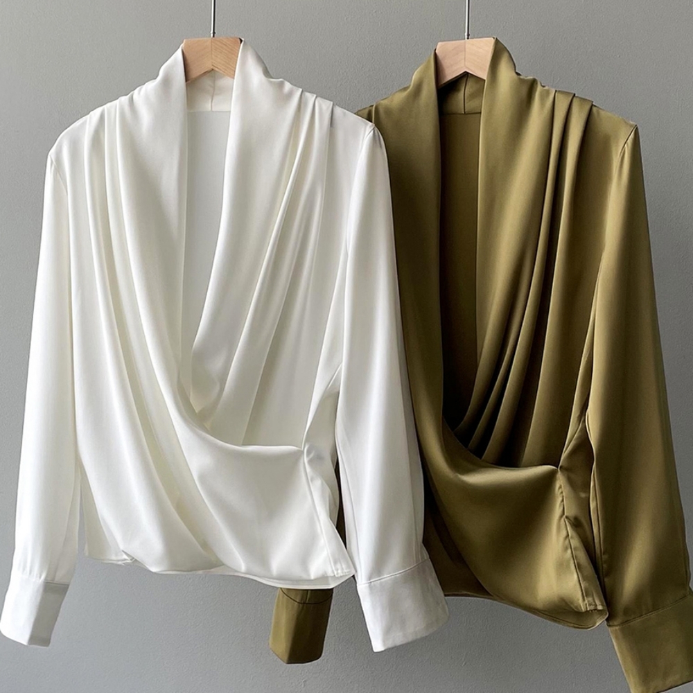 Silky french blouse top shirt for women
